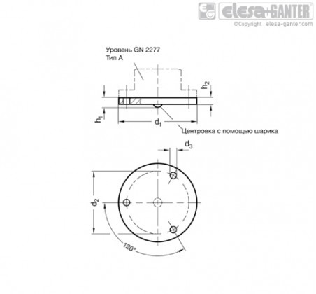 Регулюючі пластини для пухирцевих рівнів GN 2277 (тип А) GN 2277.1 – Креслення 1