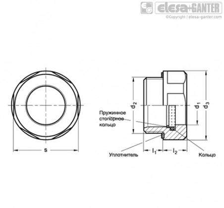 Скло вказівника вибухобезпечне ATEX GN 743.6 – Креслення 1