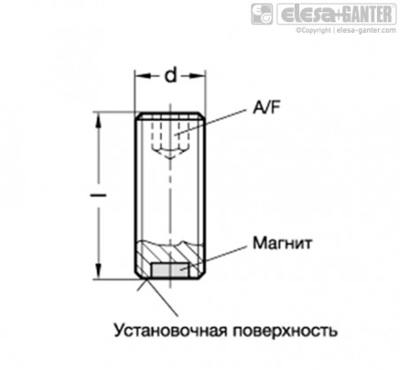 Шпильки зі стопорним магнітом F 2,5-35 Н GN 913.6 – Креслення 1