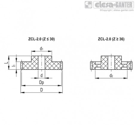 Прямозубі шестерні модуль 2,0 ZCL-2.0-VD – Креслення 1