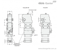 Пневматичні силові притискачі з вбудованим датчиком положення з притискною веделкою, зусиллям притиску до 10410 Н GN 8620-S – Креслення 2