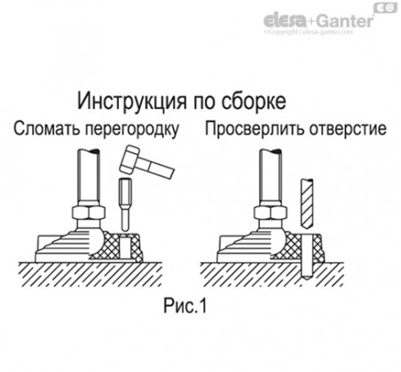 Регульовані шарнірні опори під кріплення для підлоги для харчового обладнання LV.F-AS-SST-VD – Креслення 2