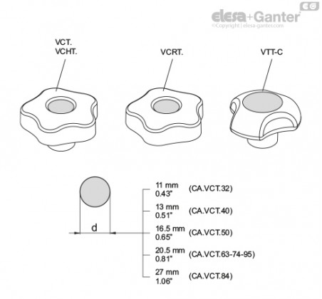 Різнокольорові ковпачки для ручок VCT./VCHT./VCRT./VTT-C CA.VCT – Креслення 1
